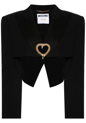 Moschino heart-motif cropped blazer - Black