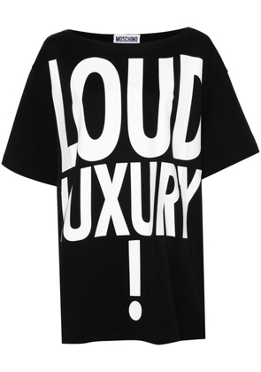 Moschino slogan-print cotton T-shirt - Black