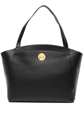 Coccinelle logo-plaque leather tote bag - Black