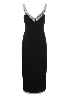 NISSA crystal-embellished fitted dress - Black