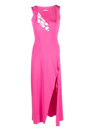 NISSA cut-out strap-detail midi dress - Pink