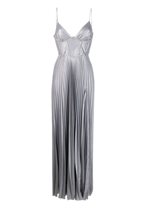 NISSA crystal-embellished pleated maxi dress - Grey