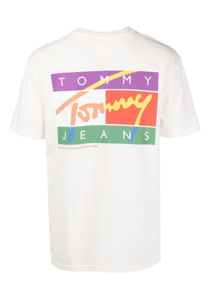 Tommy Jeans faded-effect logo-print T-shirt - White