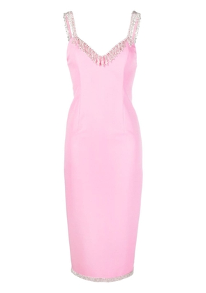 NISSA Crystal-embellished fitted dress - Pink