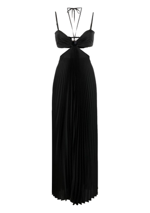 NISSA cut-out pleated maxi dress - Black