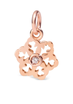 Dodo 9kt rose gold diamond snowflake charm - Pink
