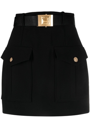 Elisabetta Franchi belted high-waisted mini skirt - Black
