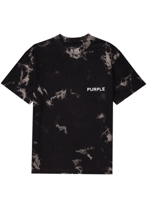 Purple Brand logo-print tie-dye T-shirt - Black