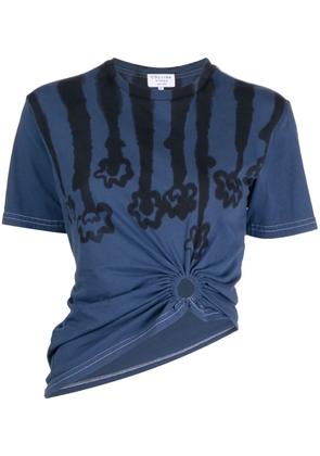 Collina Strada floral-print cropped T-Shirt - Blue