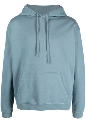 Boglioli drawstring long-sleeve cotton hoodie - Blue