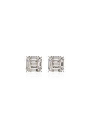 SHAY 18kt white gold square diamond earrings - Silver