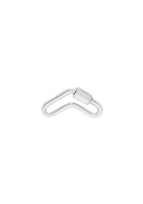Marla Aaron 14kt white gold boomerang lock charm - Silver