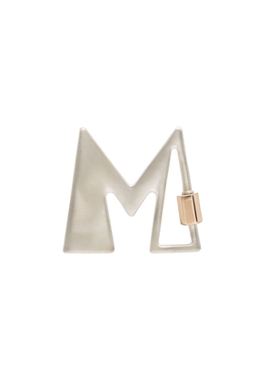 Marla Aaron 14kt gold M letter charm - Silver