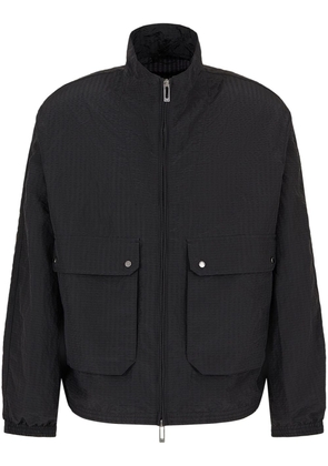 Emporio Armani long-sleeve seersucker jacket - Black