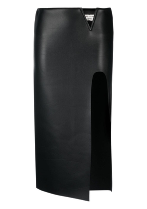 ALESSANDRO VIGILANTE side-slit faux-leather skirt - Black