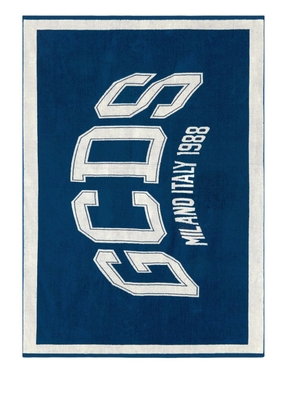 Gcds logo-print cotton beach towel - Blue