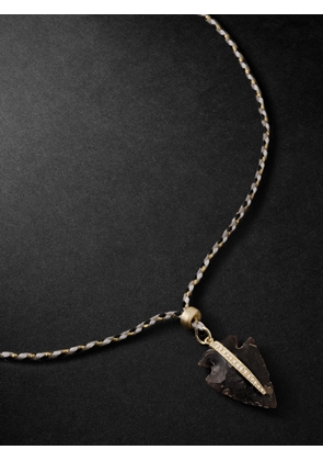 Jacquie Aiche - Arrowhead Gold, Cord and Diamond Necklace - Men - Gold