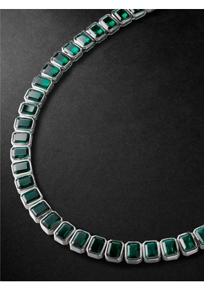 42 Suns - 14-Karat White Gold Emerald Tennis Necklace - Men - Green