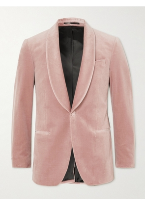 Mr P. - Cotton-Blend Velvet Tuxedo Jacket - Men - Pink - 36