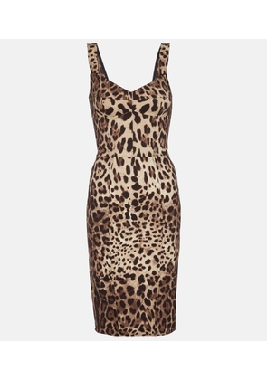Dolce&Gabbana Leopard-print stretch-silk minidress