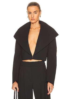 ALAÏA Hooded Jacket in Noir - Black. Size 42 (also in ).