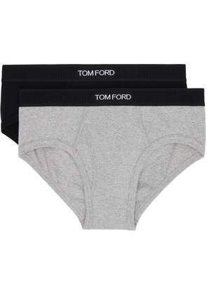 TOM FORD Two-Pack Black & Gray Briefs