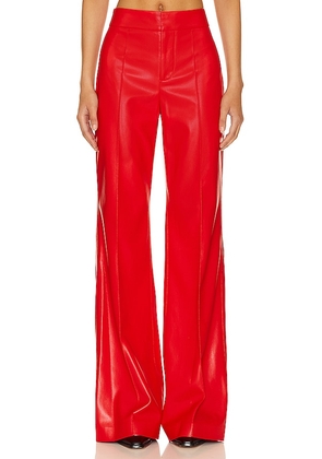 Alice + Olivia Dylan Faux Leather Pant in Red. Size 12, 2, 4, 6, 8.