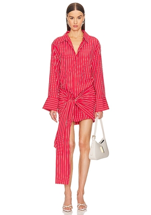 Bardot Malira Shirt Dress in Red. Size 2, 6.