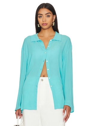 Lovers and Friends Whitney Beach Shirt in Blue. Size XS.
