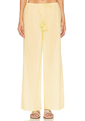 Seafolly Beach Pant in Yellow. Size M, S, XL, XS.