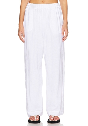Seafolly Crinkle Beach Pant in White. Size L, S, XL, XS.