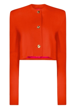 Nina Ricci collarless cropped wool jacket - Orange