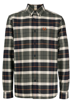 Fred Perry logo-embroidered check flannel shirt - Green