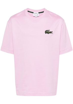 Lacoste logo-patch cotton T-shirt - Pink