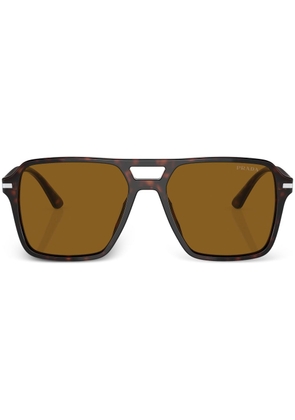 Prada Eyewear tortoiseshell-effect navigator sunglasses - Green