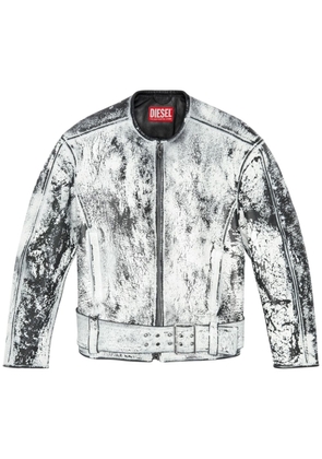 Diesel L-Margy distressed leather jacket - White