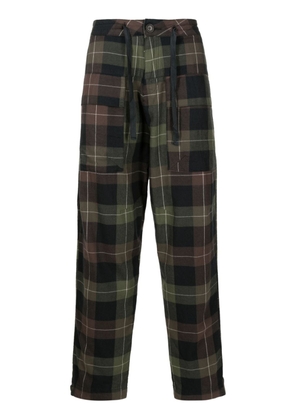 Osklen plaid-check print trousers - Green