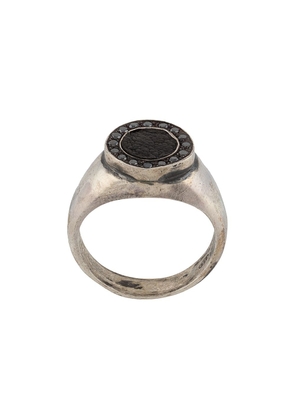 Guidi tarnished onyx ring - Silver