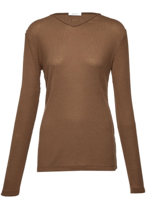 Ferragamo V-neck knit top - Brown