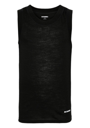 Jil Sander + logo-print tank top - Black