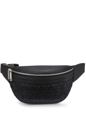 Ferragamo Gancini-embossed leather belt bag - Black