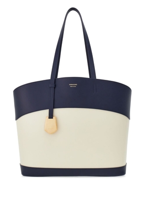 Ferragamo medium Charming logo-print leather tote bag - Blue