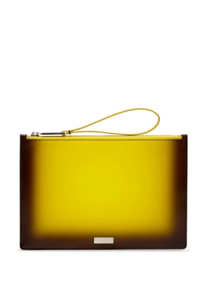 Ferragamo ombré-effect leather clutch bag - Yellow