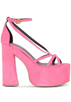Balmain Cam 160mm suede platform sandals - Pink