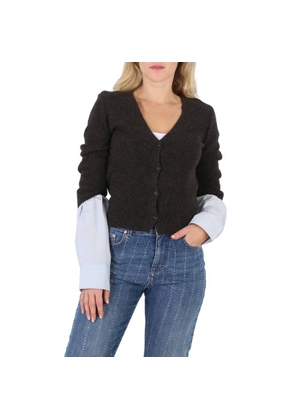 T by Alexander Wang Ladies Compact Cotton Cuff Ribbed Cardigan