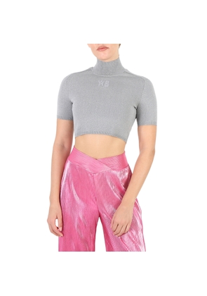 T by Alexander Wang Ladies Alloy Cropped Turtleneck Pullover