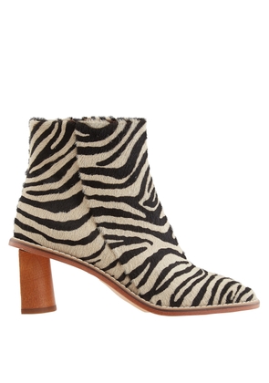 Rejina Pyo Ladies Ponyskin Zebra Edith Leather Ankle Boots