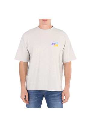 Drole De Monsieur Mens Light Grey DDM Logo Print Cotton Le T-Shirt