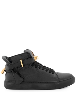 Buscemi Black High-Top 100 Alce Belted Leather Sneakers