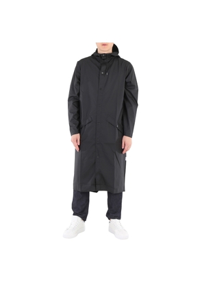Rains Unisex Black Longer Lightweight Hooded Jacket